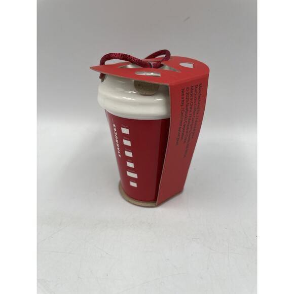 STARBUCKS Holiday Christmas 2025 Red Cup Ceramic Ornament Limited Edition - Picture 3 of 4